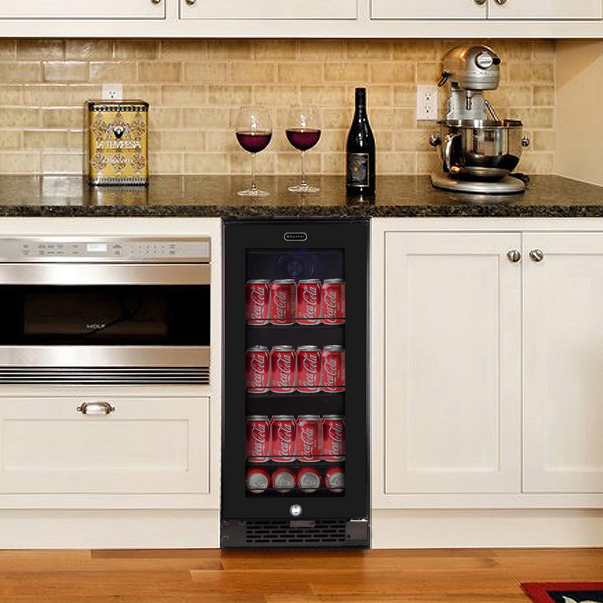 Whynter Beverage Fridge Whynter BBR-801BG Built-in Black Glass 80-can capacity 3.4 cu ft. Beverage Refrigerator
