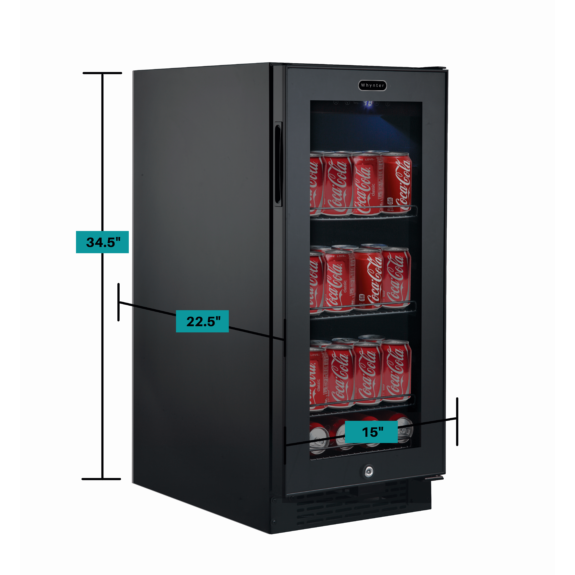 Whynter Beverage Fridge Whynter BBR-801BG Built-in Black Glass 80-can capacity 3.4 cu ft. Beverage Refrigerator