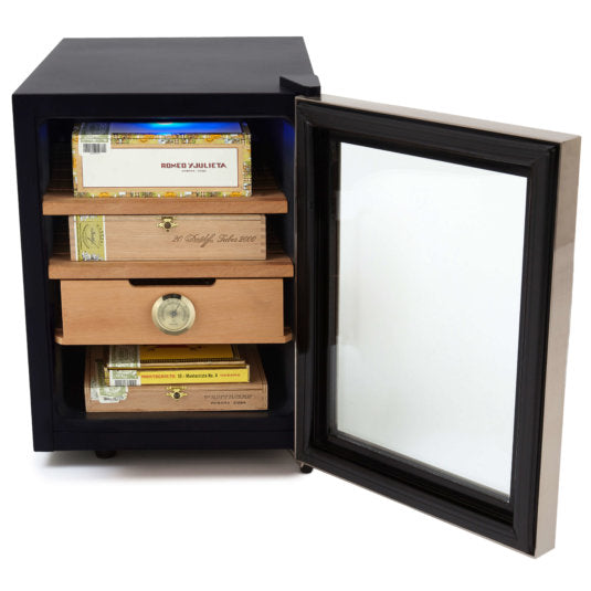 Whynter Cigar Cooler Humidor Whynter CHC-122BD/CHC-122BDa Elite Touch Control Stainless 1.2 cu.ft. Cigar Humidor with Spanish Cedar Shelves