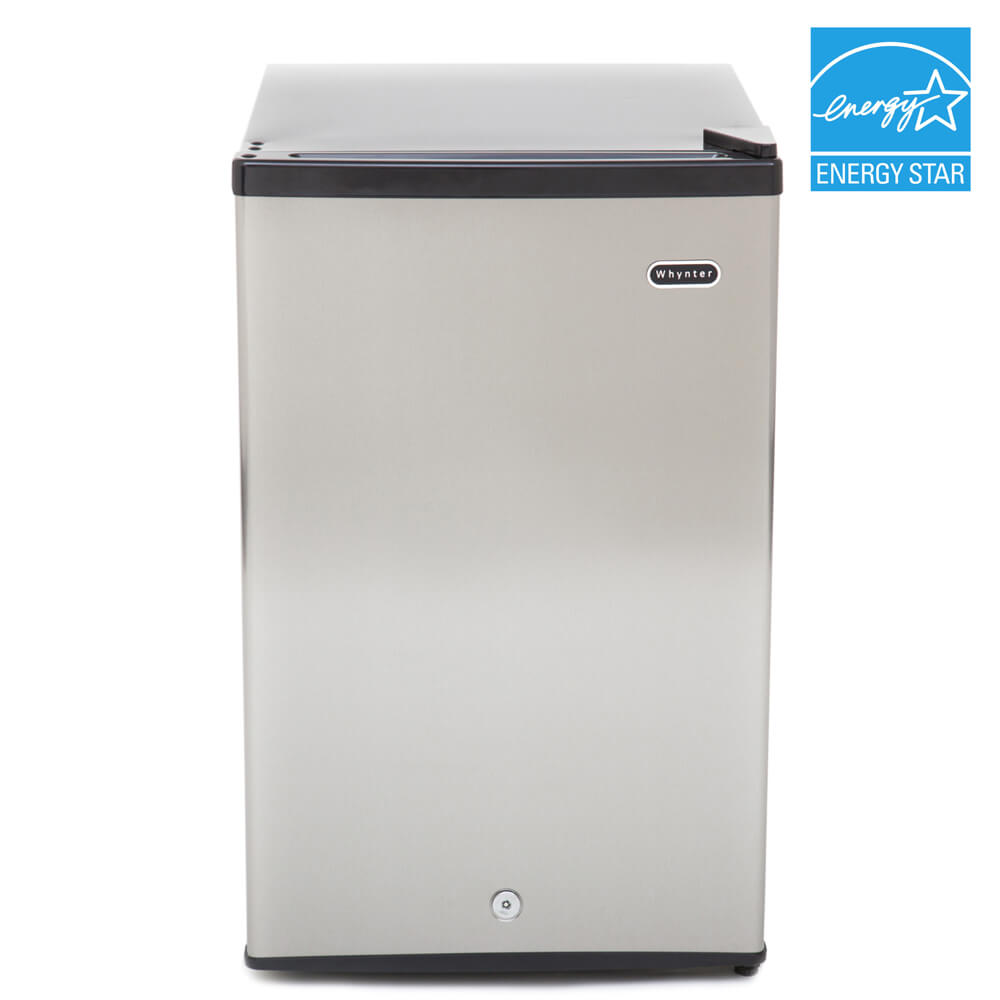 Whynter Compact Freezer / Refrigerators Stainless Steel Upright Freezer with Lock