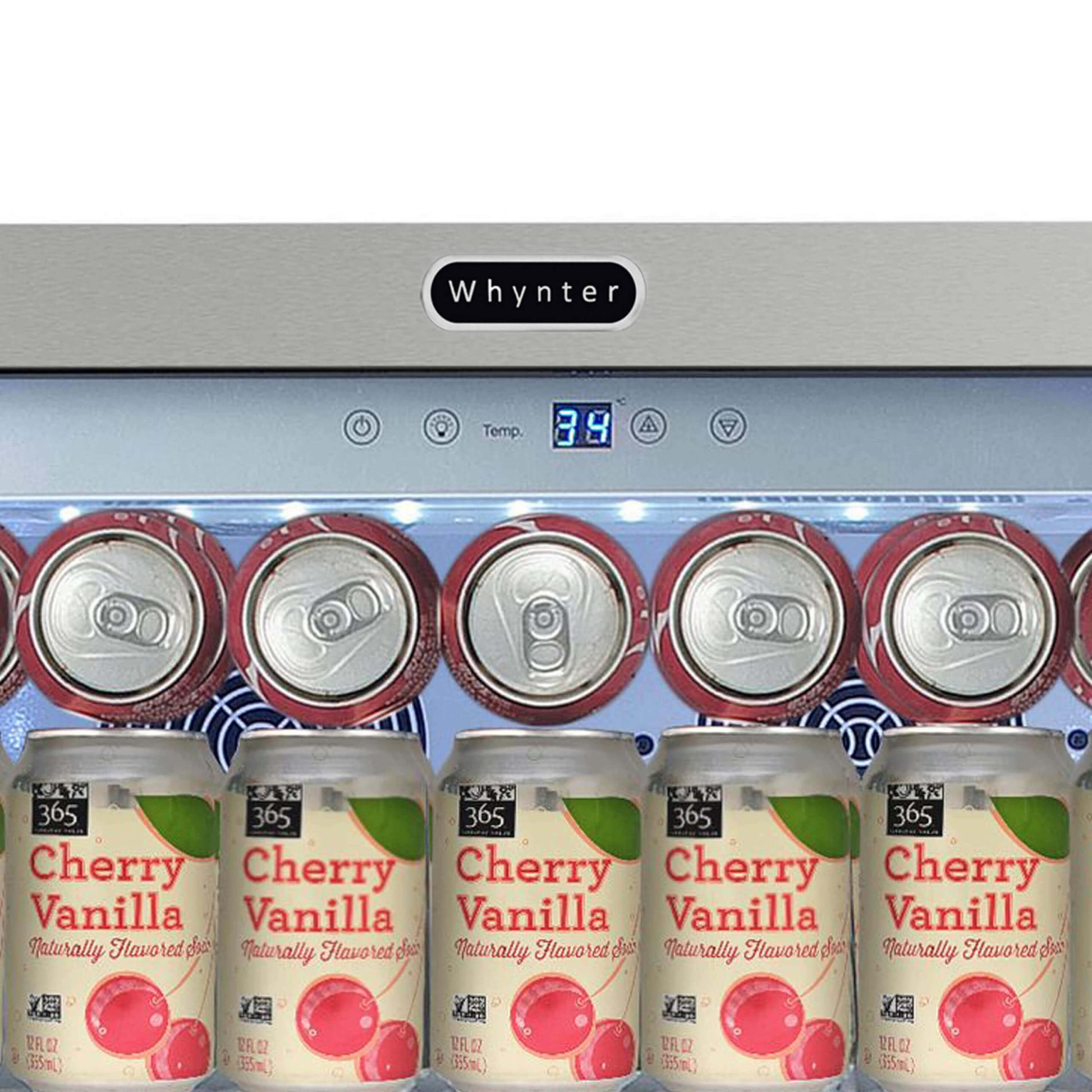 Whynter Compact Freezer / Refrigerators Whynter CBM-815WS/CBM-815WSa Freestanding 8.1 cu. ft. Stainless Steel Commercial Beverage Merchandiser Refrigerator with Superlit Door and Lock – White