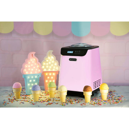 Whynter Ice Cream Makers Whynter ICM-128BPS 1.28 Quart Capacity Compact Upright Automatic Compressor Ice Cream Maker with Stainless Steel Bowl Limited Black Pink Edition