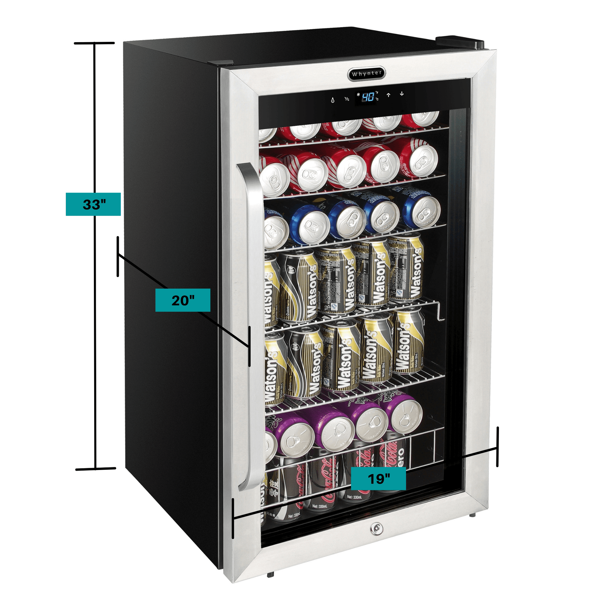 Whynter Refrigerators Whynter BR-1211DS Freestanding 121 Can Beverage Refrigerator with Digital Control and Internal Fan