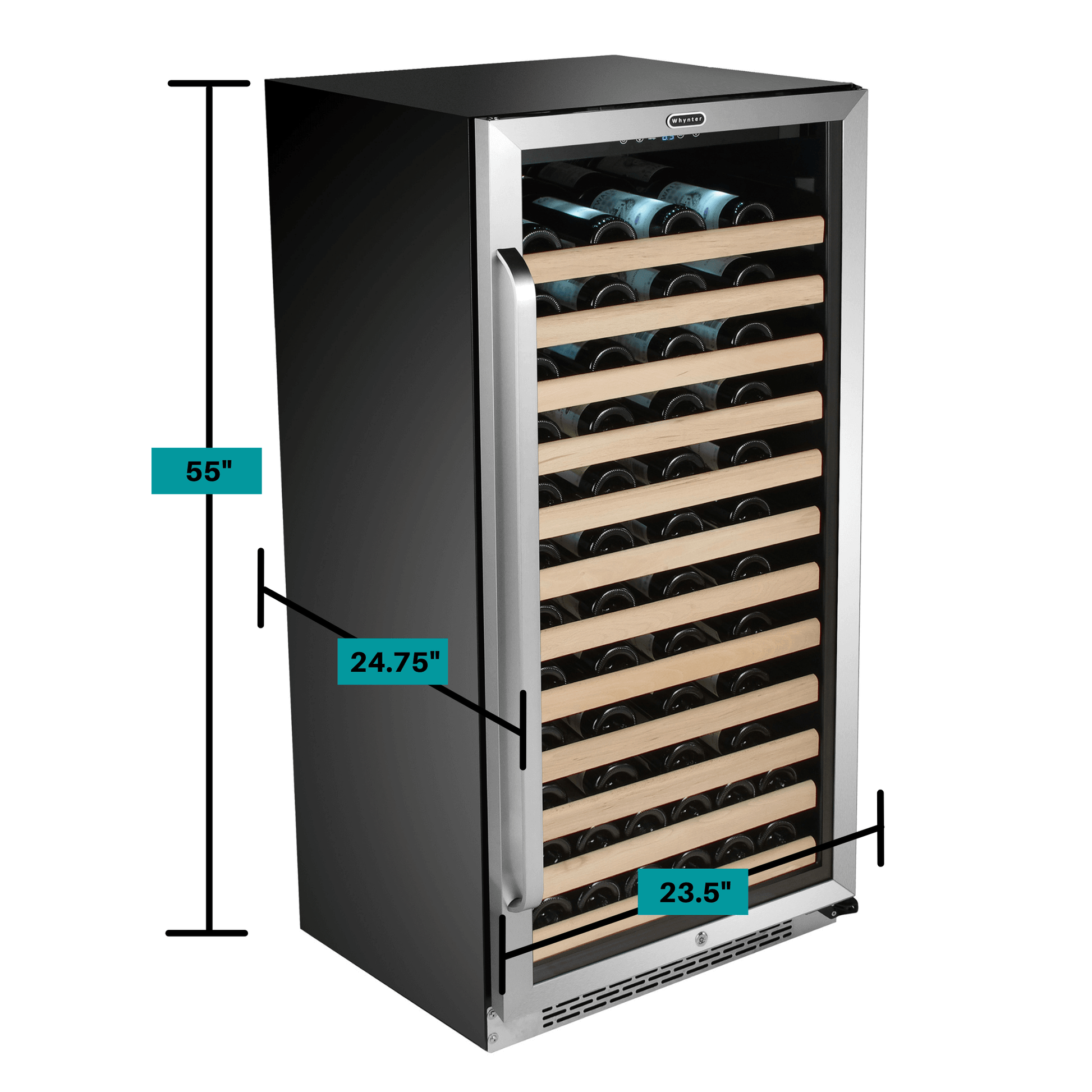 Whynter Wine Refrigerator Whynter BWR-1002SD/BWR-1002SDa 100 Bottle Built-in Stainless Steel Compressor Wine Refrigerator with Display Rack and LED display