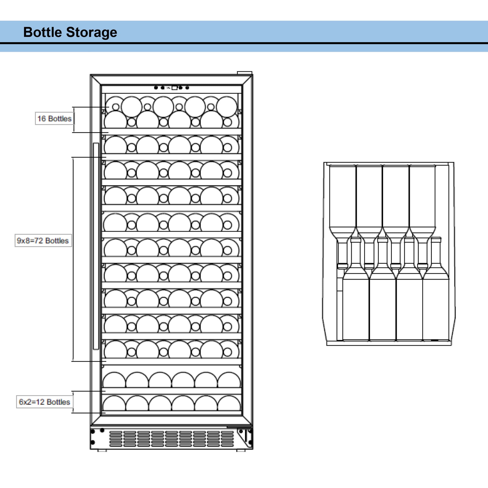Whynter Wine Refrigerator Whynter BWR-1002SD/BWR-1002SDa 100 Bottle Built-in Stainless Steel Compressor Wine Refrigerator with Display Rack and LED display
