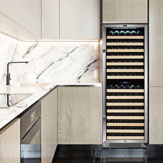Whynter Wine Refrigerator Whynter BWR-1642DZ/BWR-1642DZa 164 Bottle Built-in Stainless Steel Dual Zone Compressor Wine Refrigerator with Display Rack and LED display