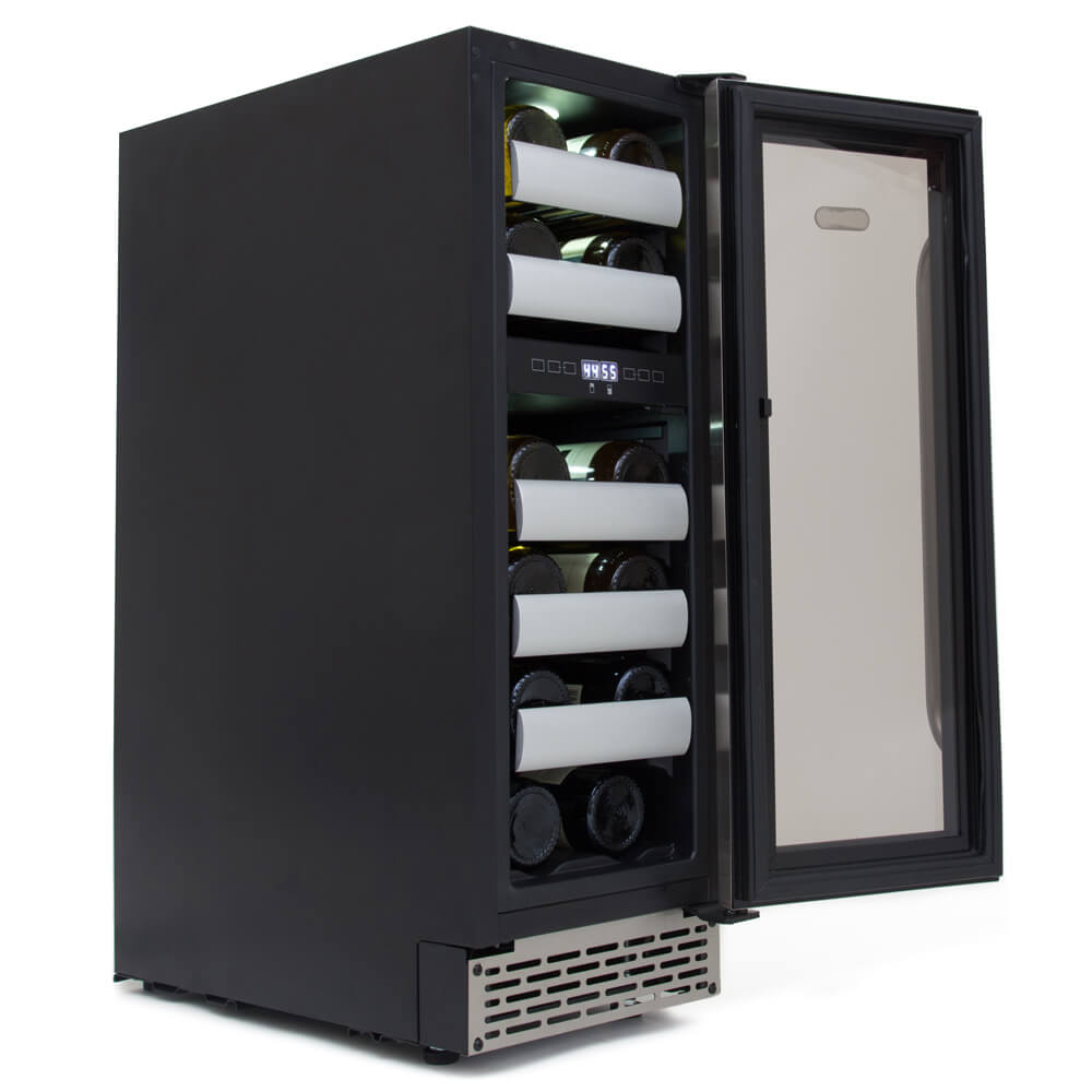 Whynter Wine Refrigerator Whynter BWR-171DS Elite 17 Bottle Seamless Stainless Steel Door Dual Zone Built-in Wine Refrigerator