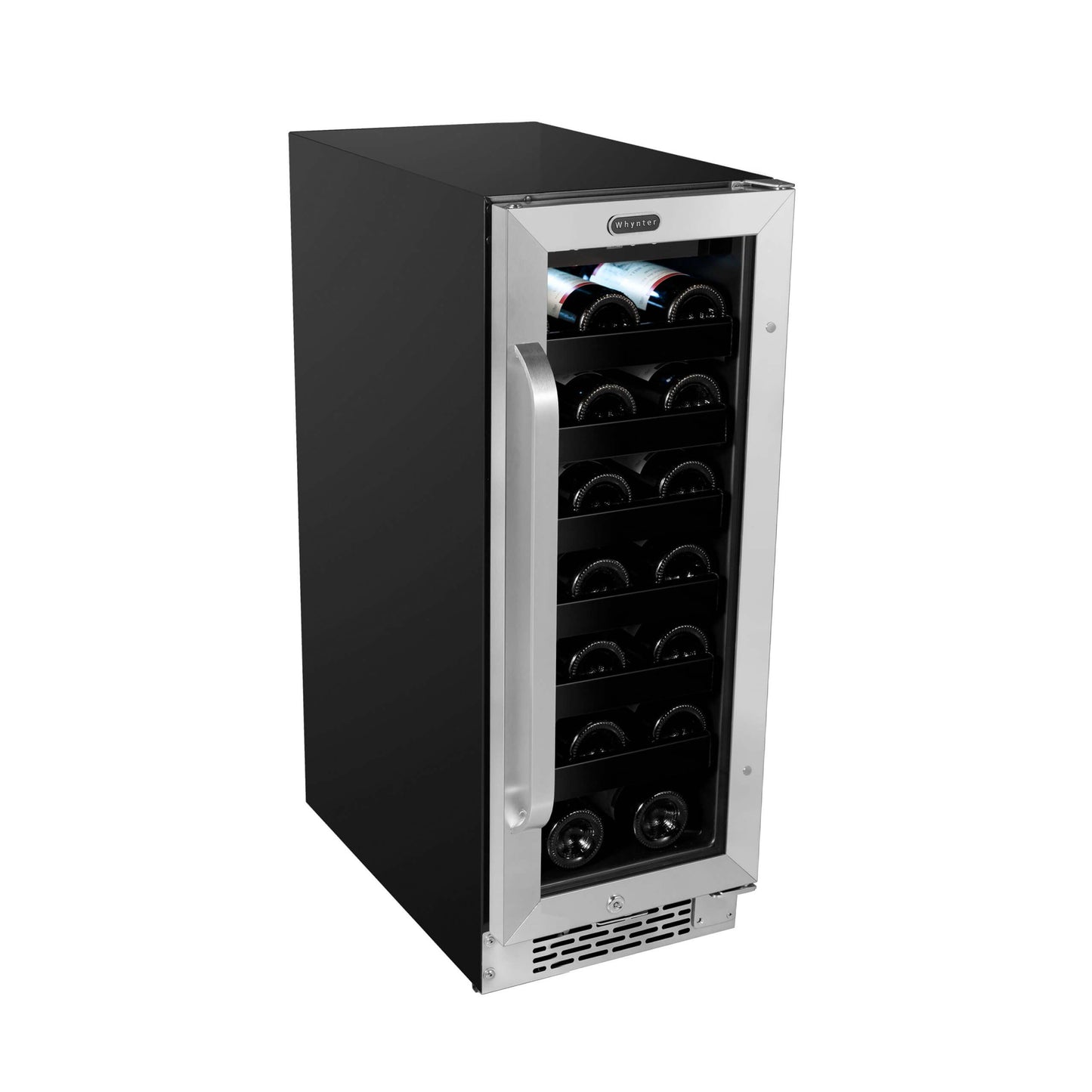 Whynter Wine Refrigerator Whynter BWR-208SB 12 inch Built-In 20 Bottle Undercounter Stainless Steel Wine Refrigerator with Reversible Door, Digital Control, Lock and Carbon Filter