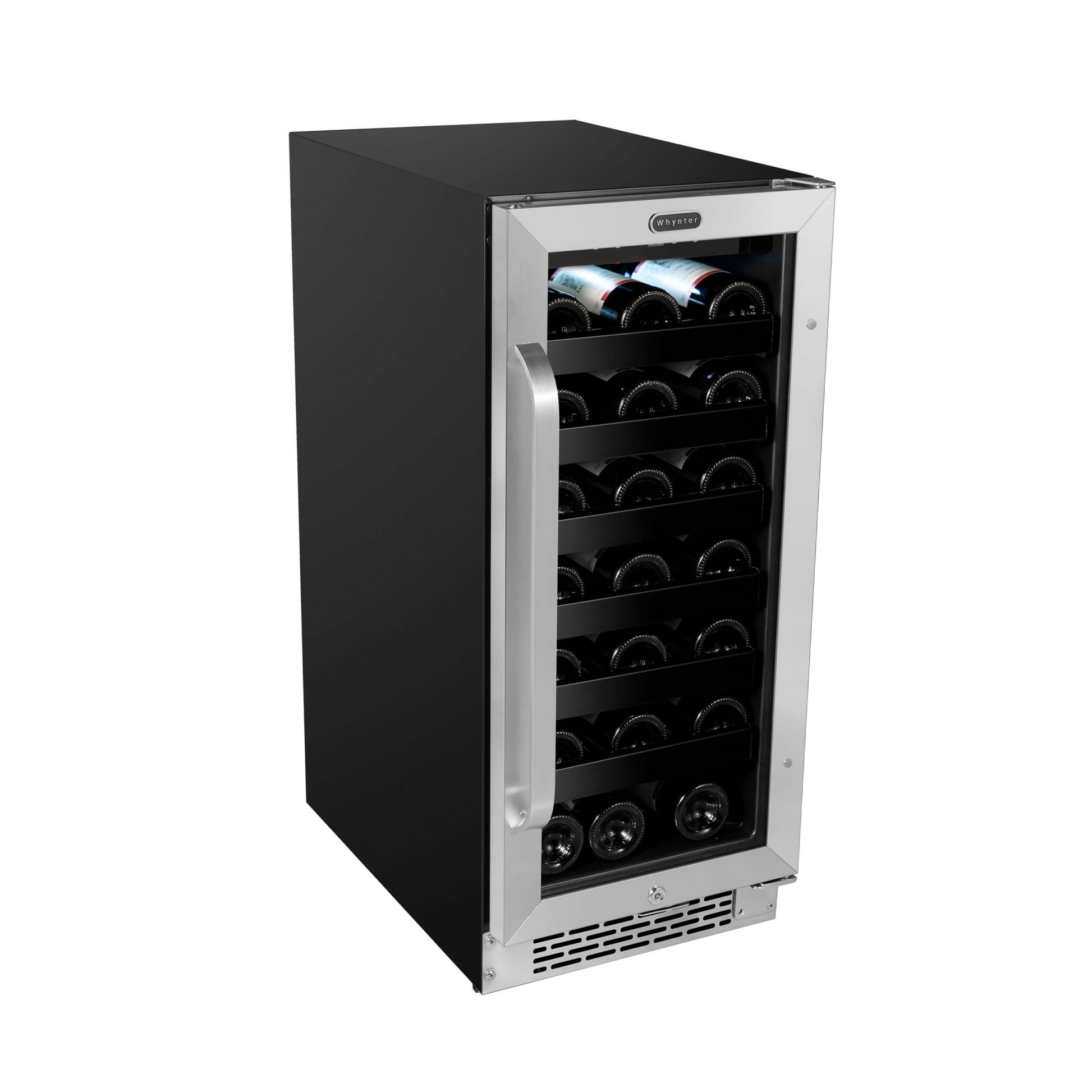 Whynter Wine Refrigerator Whynter BWR-308SB 15 inch Built-In 33 Bottle Undercounter Stainless Steel Wine Refrigerator with Reversible Door, Digital Control, Lock, and Carbon Filter
