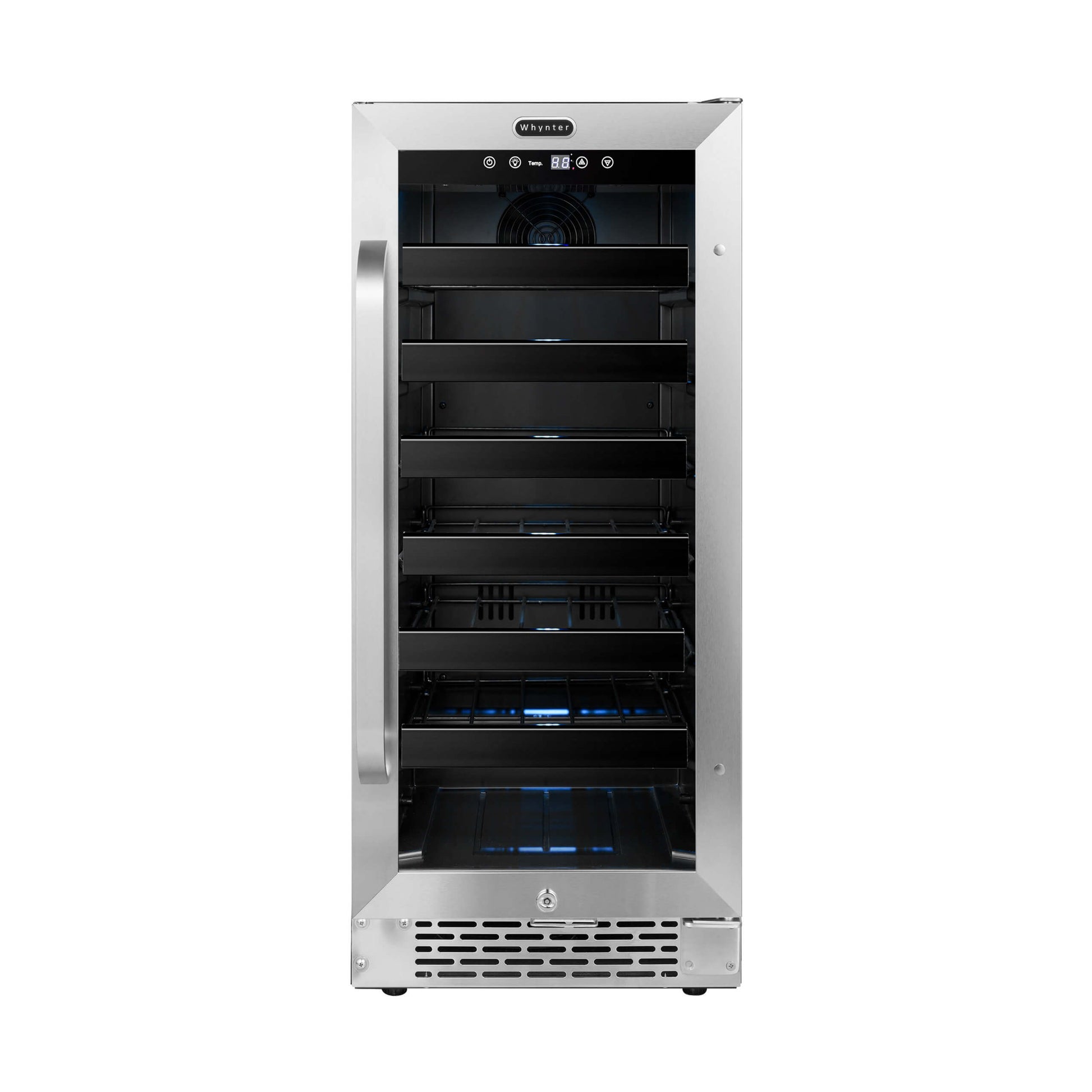 Whynter Wine Refrigerator Whynter BWR-308SB 15 inch Built-In 33 Bottle Undercounter Stainless Steel Wine Refrigerator with Reversible Door, Digital Control, Lock, and Carbon Filter