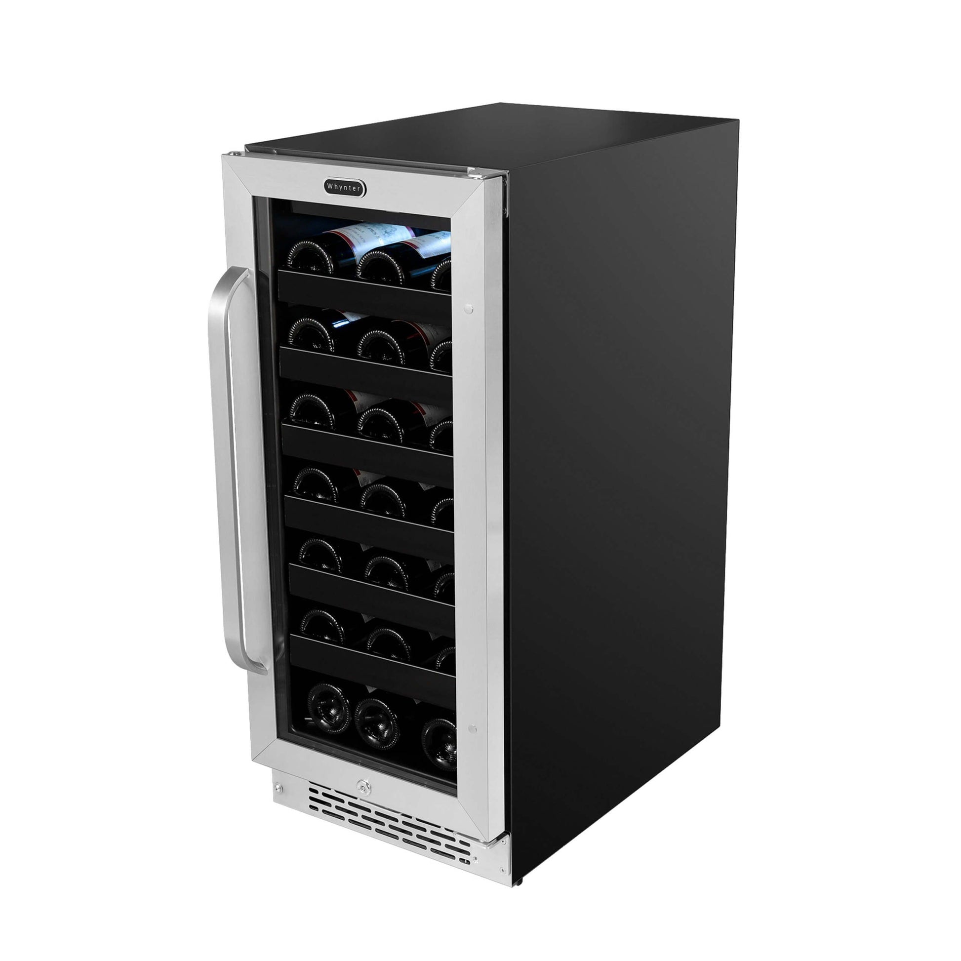 Whynter Wine Refrigerator Whynter BWR-308SB 15 inch Built-In 33 Bottle Undercounter Stainless Steel Wine Refrigerator with Reversible Door, Digital Control, Lock, and Carbon Filter