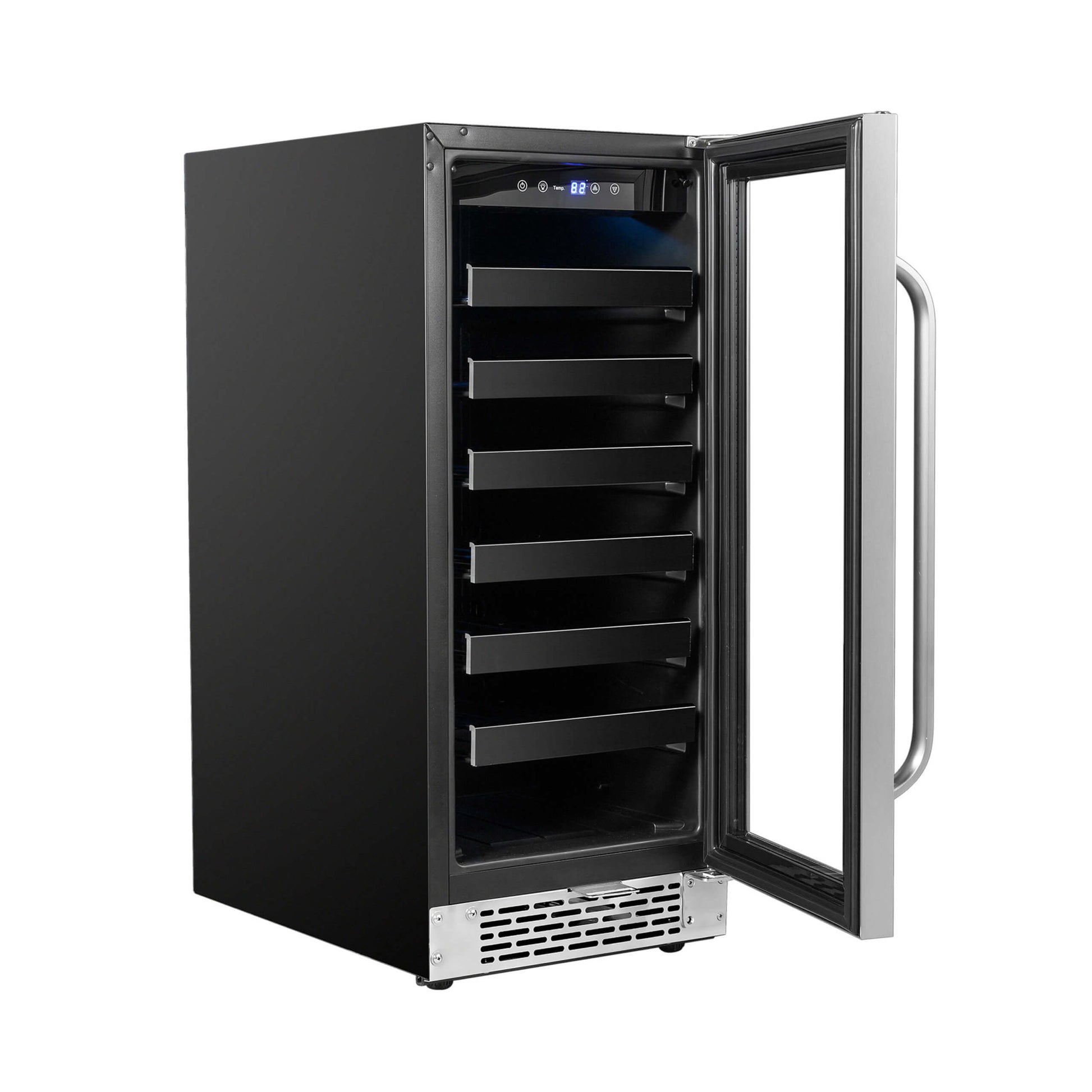 Whynter Wine Refrigerator Whynter BWR-308SB 15 inch Built-In 33 Bottle Undercounter Stainless Steel Wine Refrigerator with Reversible Door, Digital Control, Lock, and Carbon Filter