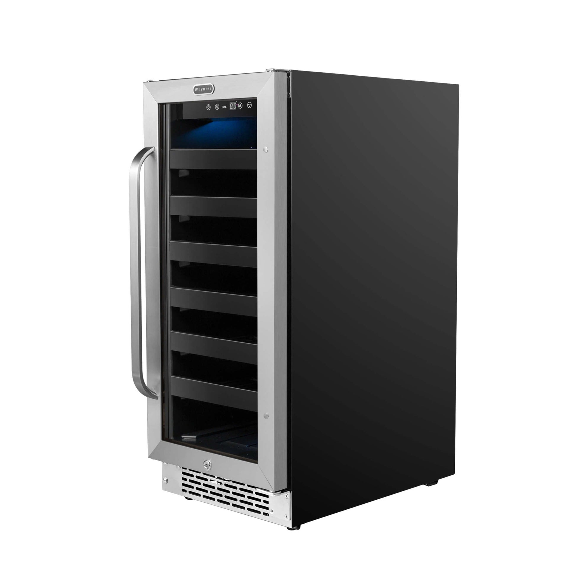 Whynter Wine Refrigerator Whynter BWR-308SB 15 inch Built-In 33 Bottle Undercounter Stainless Steel Wine Refrigerator with Reversible Door, Digital Control, Lock, and Carbon Filter