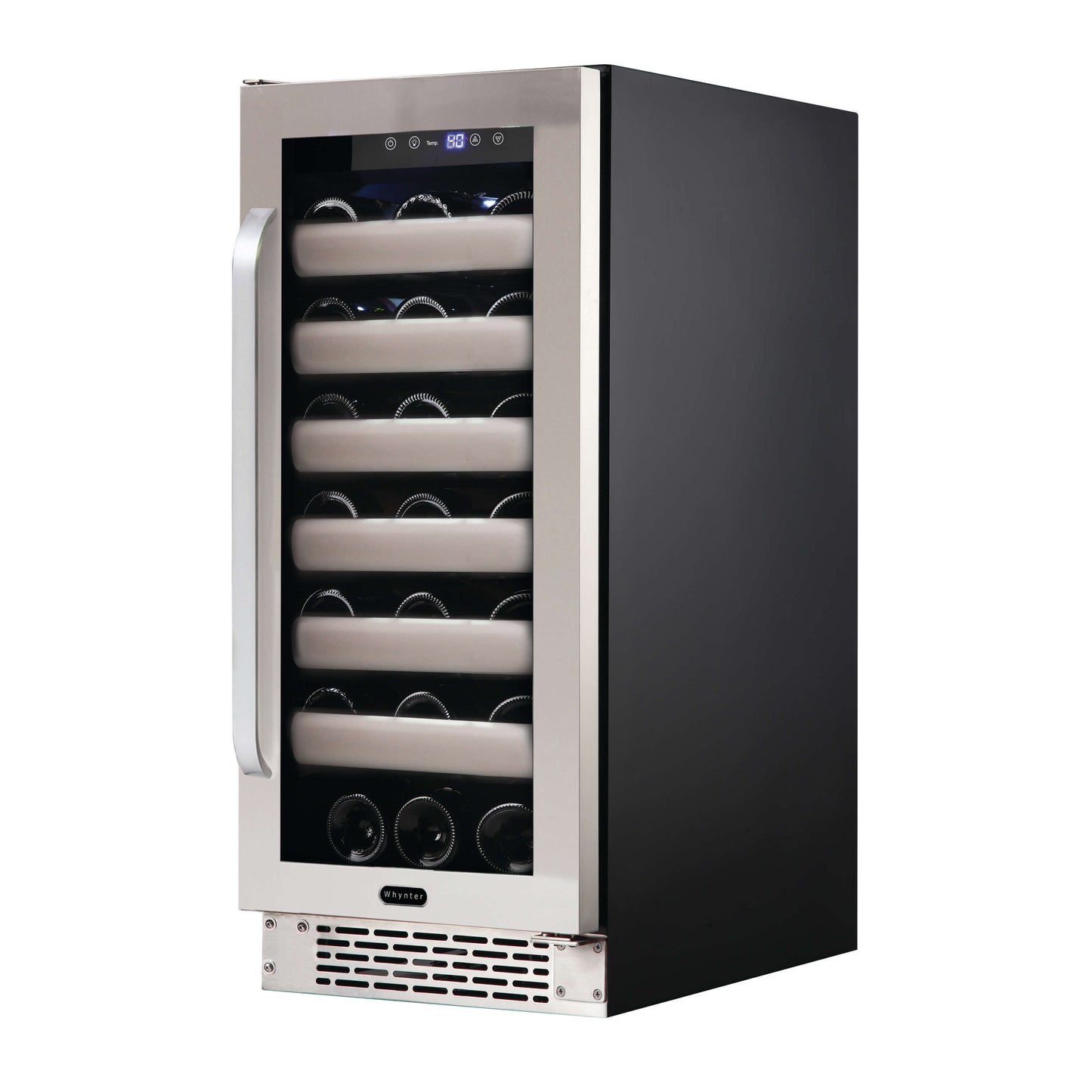Whynter Wine Refrigerator Whynter BWR-331SL Elite 33 Bottle Seamless Stainless Steel Door Single Zone Built-in Wine Refrigerator