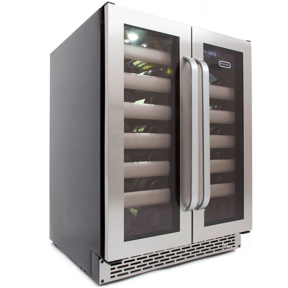 Whynter Wine Refrigerator Whynter BWR-401DS Elite 40 Bottle Seamless Stainless Steel Door Dual Zone Built-in Wine Refrigerator