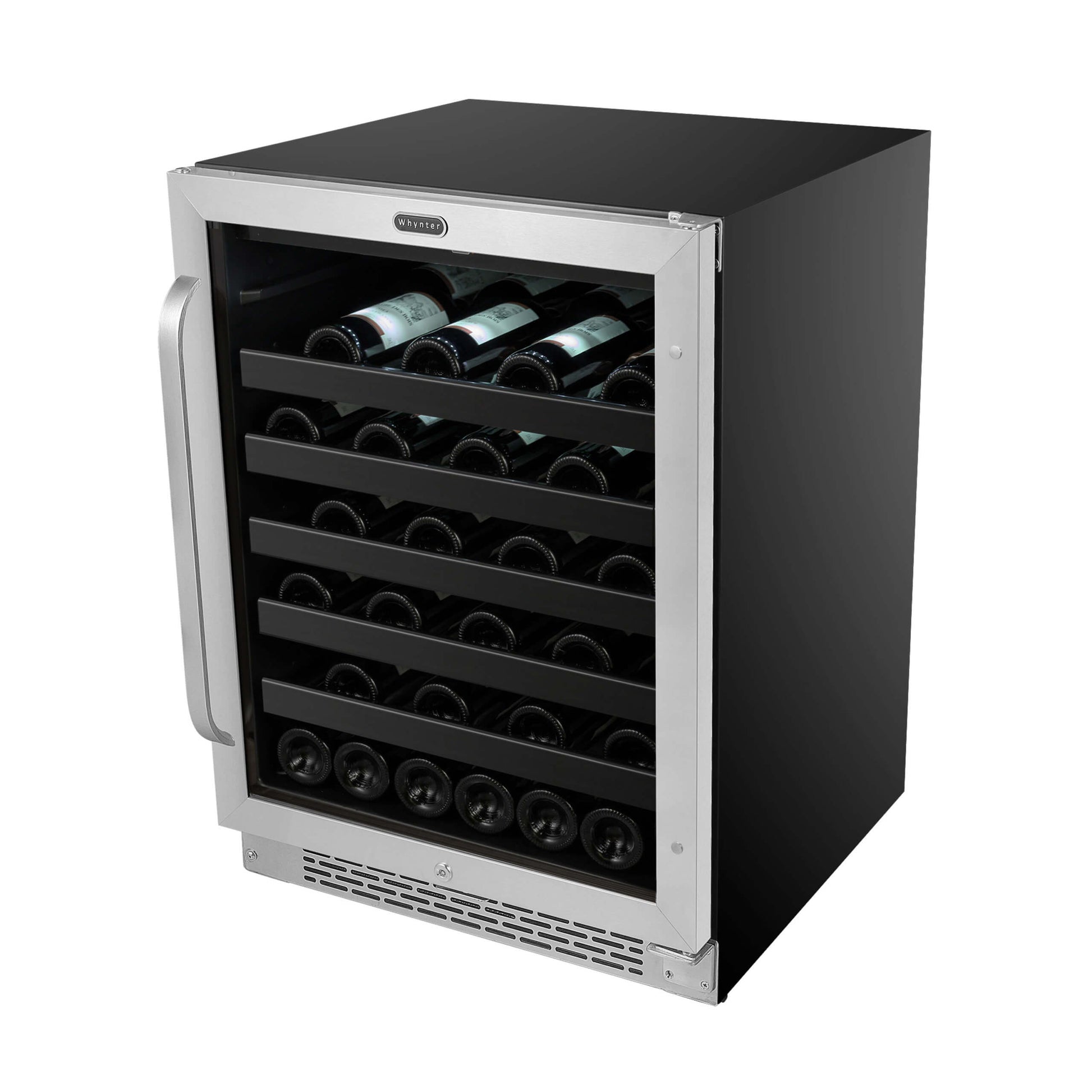 Whynter Wine Refrigerator Whynter BWR-408SB 24 inch Built-In 46 Bottle Undercounter Stainless Steel Wine Refrigerator with Reversible Door, Digital Control, Lock, and Carbon Filter