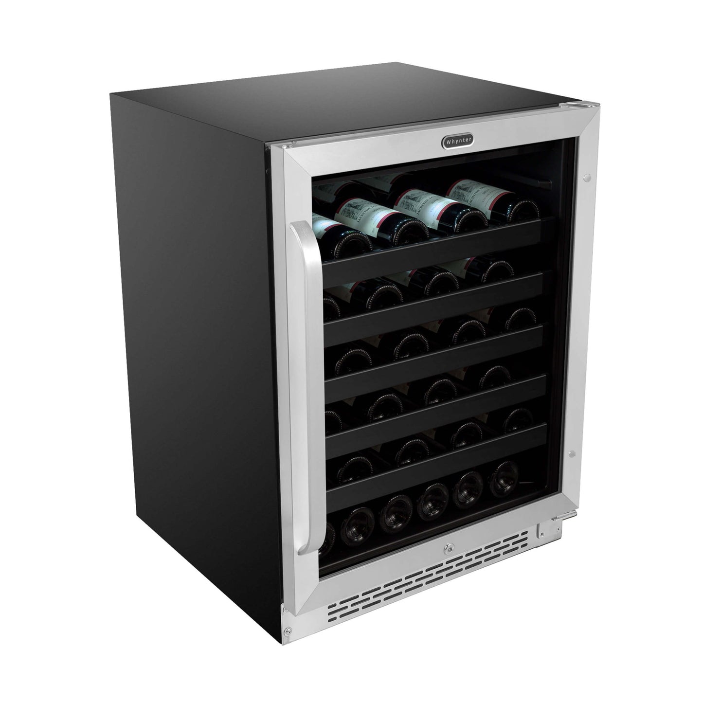Whynter Wine Refrigerator Whynter BWR-408SB 24 inch Built-In 46 Bottle Undercounter Stainless Steel Wine Refrigerator with Reversible Door, Digital Control, Lock, and Carbon Filter