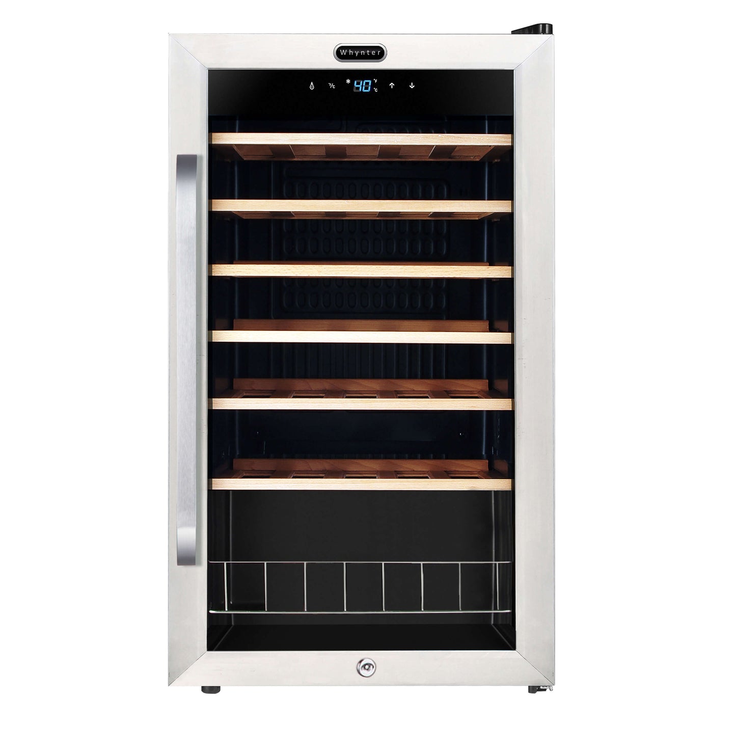 Whynter Wine Refrigerator Whynter FWC-341TS 34 Bottle Freestanding Stainless Steel Wine Refrigerator with Display Shelf and Digital Control