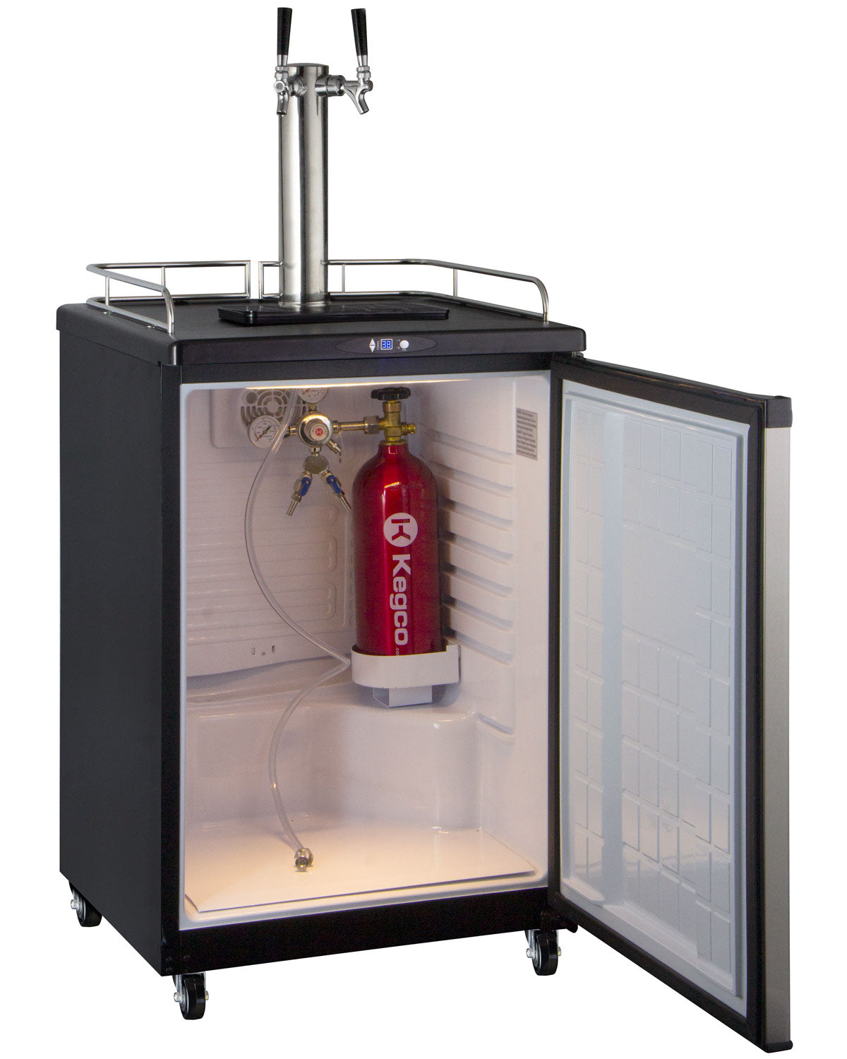 24" Wide Homebrew Dual Tap Stainless Steel Commercial/Residential Kegerator-Kegerators-The Wine Cooler Club