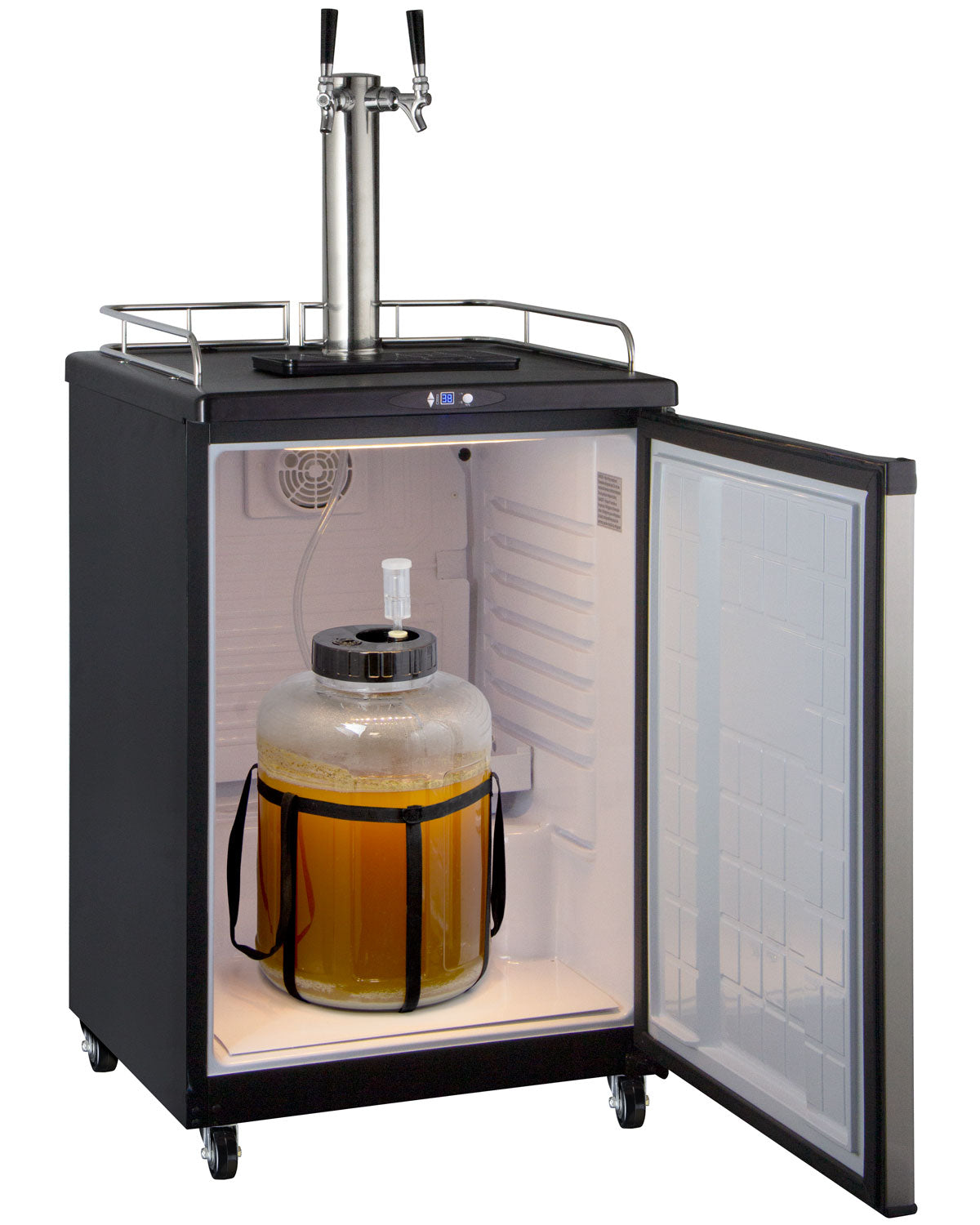 24" Wide Homebrew Dual Tap Stainless Steel Commercial/Residential Kegerator-Kegerators-The Wine Cooler Club