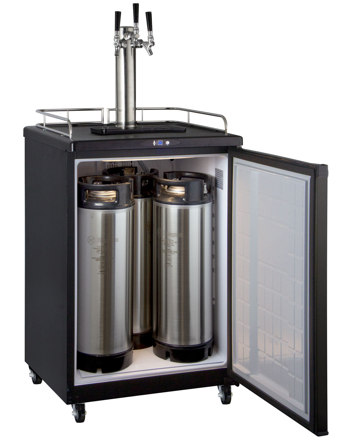 24" Wide Homebrew Triple Tap Black Commercial/Residential Kegerator-Kegerators-The Wine Cooler Club