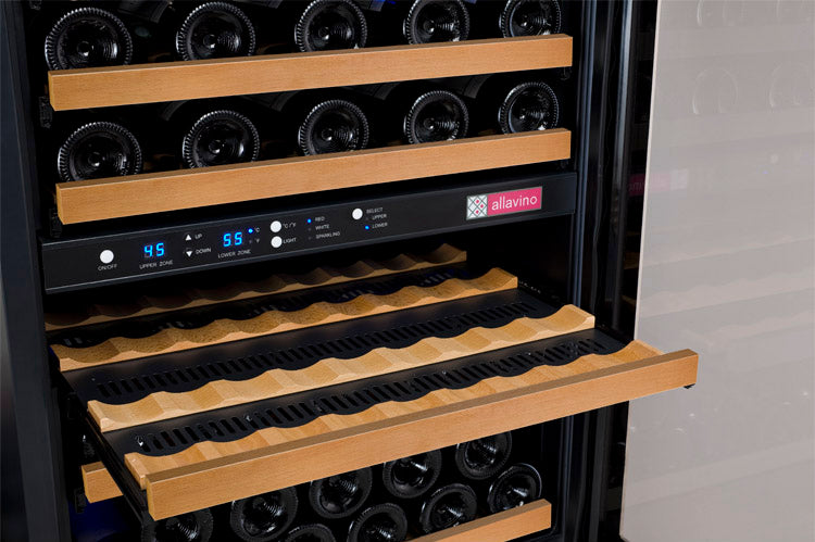 24" Wide FlexCount II Tru-Vino 56 Bottle Dual Zone Black Left and Right Hinge Wine Refrigerator - AO VSWR56-2BL20, AO VSWR56-2BR20-Wine Coolers-The Wine Cooler Club
